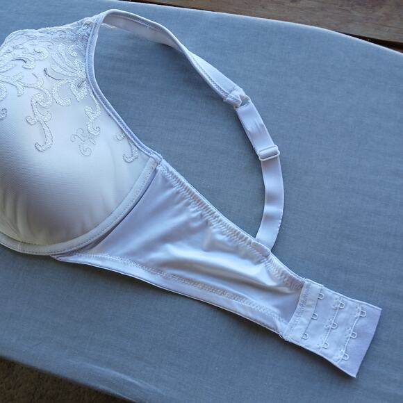 Playtex Secrets Beautiful Lift Embroidered Underwire Bra 38DD Pearl white 4513 - Picture 5 of 15